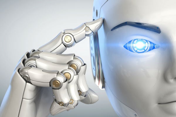 robot touche son tête - Intelligence artificielle