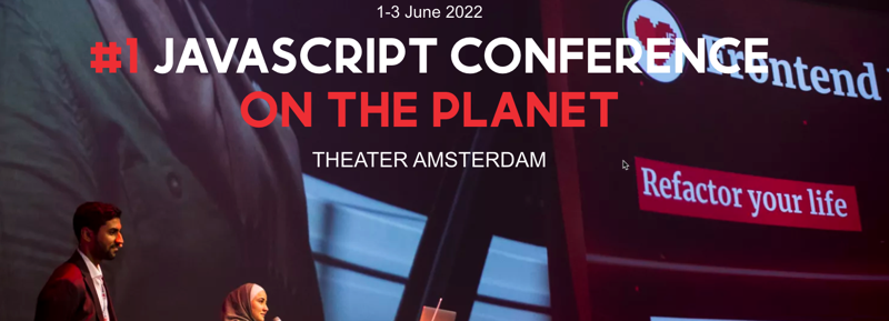 la bannière pour la conférence JS world Conférence, la prémiere conference 'Javascript' du planet. 