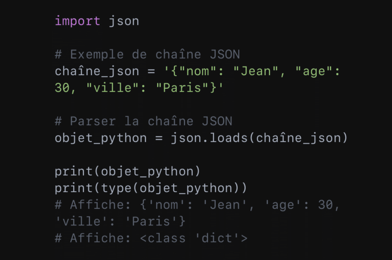 Code: Travail avec des données JSON 01